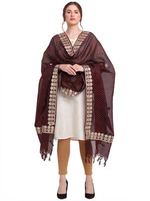 Black Cotton Stripes Dupatta 1