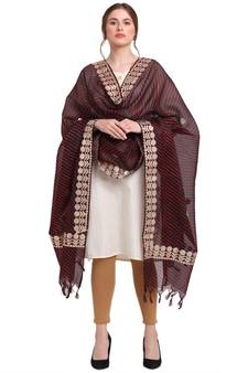 Black Cotton Stripes Dupatta