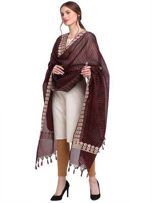 Black Cotton Stripes Dupatta 3
