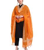 Orange Cotton Stripes Dupatta
