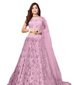 Pink Net With Sequence Embroidery Lehenga Choli 