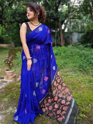 Matka Muslin Jamdani Saree 1
