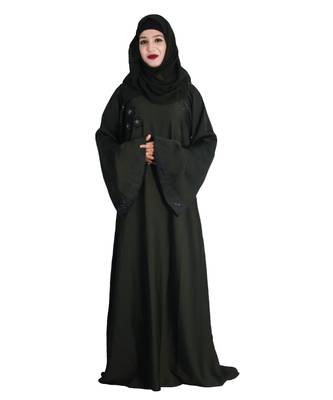 Black embroidered nida abaya 1