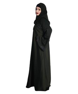 Black embroidered nida abaya 3