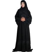 Black embroidered nida abaya