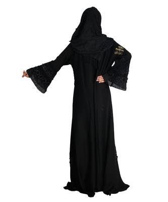 Black embroidered nida abaya 2