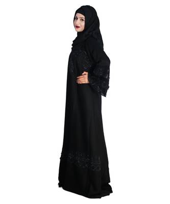 Black embroidered nida abaya 3