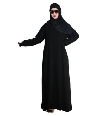 Black embroidered nida abaya 1