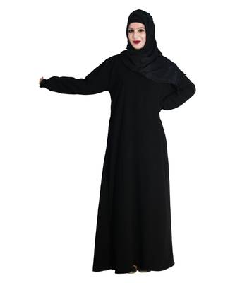 Black embroidered nida abaya 5