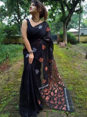 Matka Muslin Jamdani Saree 1