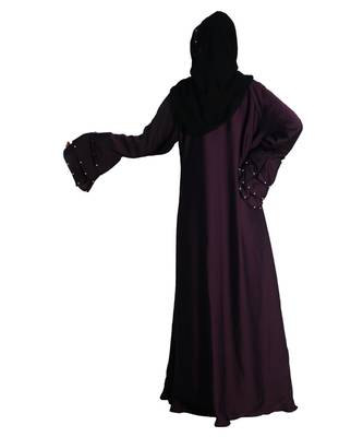 Purple embroidered nida abaya 2