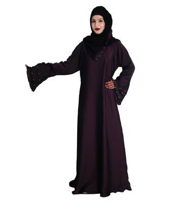 Purple embroidered nida abaya 5
