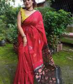 Matka Muslin Jamdani Saree