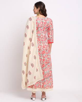 Beige printed cotton ethnic-kurtis 2
