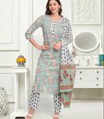 Green printed cotton ethnic-kurtis
