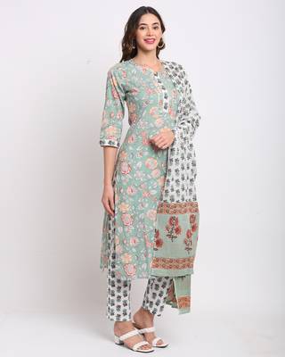 Green printed cotton ethnic-kurtis 4