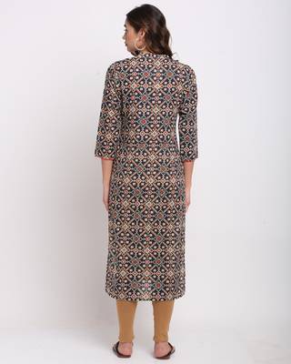 Blue printed cotton ethnic-kurtis 2