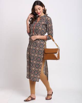 Blue printed cotton ethnic-kurtis 3