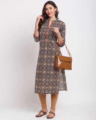 Blue printed cotton ethnic-kurtis 5