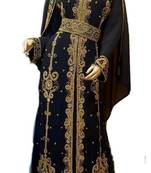 Black Georgette Embroidered Party Wear Kaftan