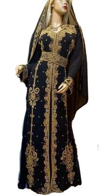 Black Georgette Embroidered Party Wear Kaftan 2