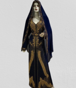 Navy Blue Zari Stone Work Georgette Islamic Style Beads Embedded Partywear Kaftan Long Gown Evening wear Dubai kaftan