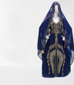 Navy BlueZari Stone Work Georgette Islamic Style Beads Embedded Partywear Kaftan Long Gown Evening wear Dubai kaftan