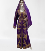 Purple Georgette Hand Embroidered Kaftan