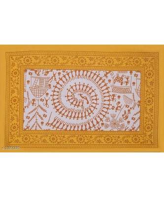 Yellow Color Pure Cotton Queen Size Bedsheet aadi manav yellow 3