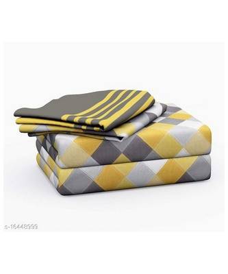 Yellow Color Pure Cotton Queen Size Bedsheet Ahmdabadi yellow 2