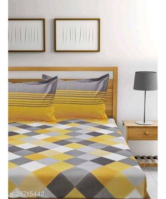 Yellow Color Pure Cotton Queen Size Bedsheet Ahmdabadi yellow 5