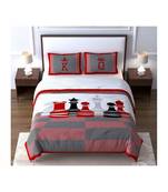 Red Color Pure Cotton Queen Size Bedsheet chess red