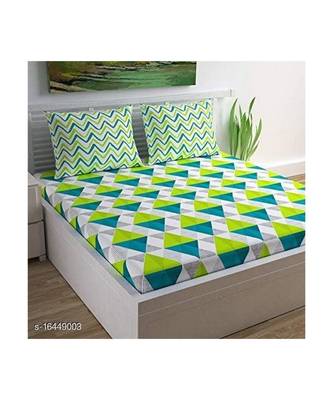 Green Color Pure Cotton Queen Size Bedsheet dimond green 1