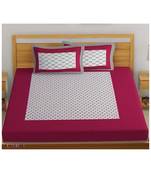 Pink Color Pure Cotton Queen Size Bedsheet gadbootipink