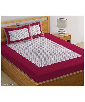 Pink Color Pure Cotton Queen Size Bedsheet gadbootipink 3