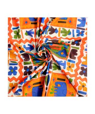 Orange Color Pure Cotton Queen Size Bedsheet Hathi city orange 4