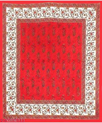 Red Color Pure Cotton Queen Size Bedsheet kashmir kali Red 3