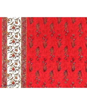 Red Color Pure Cotton Queen Size Bedsheet kashmir kali Red 4