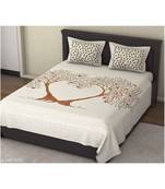 Red Color Pure Cotton Queen Size Bedsheet love tree red
