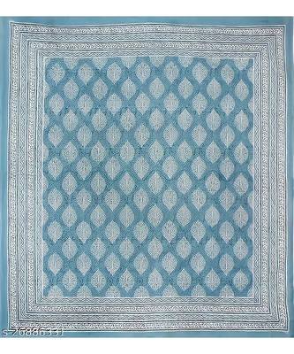 Blue Color Pure Cotton Queen Size Bedsheet Multi pankh blue 2