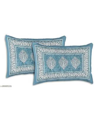 Blue Color Pure Cotton Queen Size Bedsheet Multi pankh blue 3