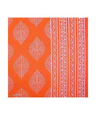 Orange Color Pure Cotton Queen Size Bedsheet Multi pankh Orange 3
