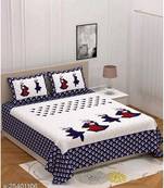 Blue Color Pure Cotton Queen Size Bedsheet New dandiya blue