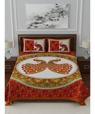 Orange Color Pure Cotton Queen Size Bedsheet PH-TEDAMOR-ORANGE 1