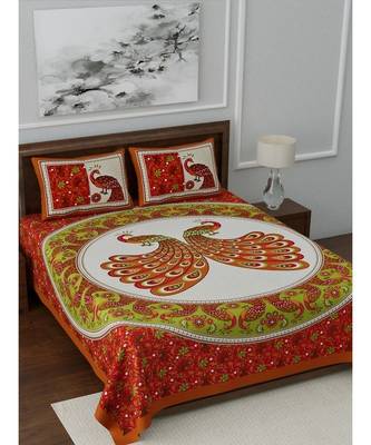 Orange Color Pure Cotton Queen Size Bedsheet PH-TEDAMOR-ORANGE 2