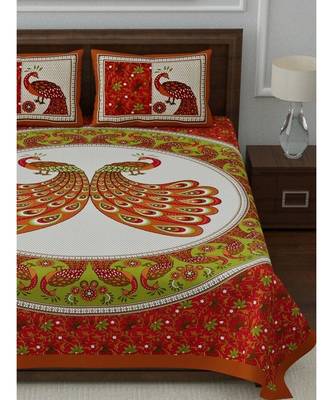 Orange Color Pure Cotton Queen Size Bedsheet PH-TEDAMOR-ORANGE 4
