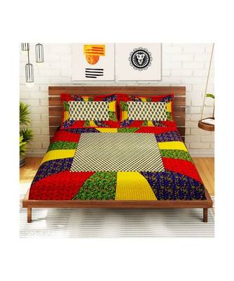 Red Color Pure Cotton Queen Size Bedsheet Red chokda 1