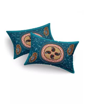 Green Color Pure Cotton Queen Size Bedsheet Circle fool green 2