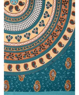 Green Color Pure Cotton Queen Size Bedsheet Circle fool green 4