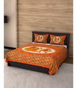 Orange Color Pure Cotton Queen Size Bedsheet MF dand orange